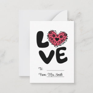 LOVE - Schattige KIDS Valentijnsdag Persoonlijk  Notitiekaartje