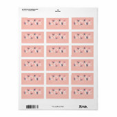 LOVE Schattige Rood Panda Roze Adres Etiket (Full Sheet)