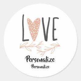 Love- Schattigee Boho Hart Valentijnsdag Personali Ronde Sticker