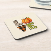 LOVE – Schattigee Pumpkin & Polka Dot Letters Bier Onderzetter (Linkerzijde)