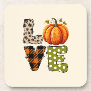LOVE – Schattigee Pumpkin & Polka Dot Letters Bier Onderzetter