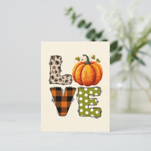 LOVE – Schattigee Pumpkin & Polka Dot Letters Briefkaart