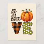 LOVE – Schattigee Pumpkin & Polka Dot Letters Briefkaart (Voorkant)