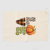 LOVE – Schattigee Pumpkin & Polka Dot Letters Golfhanddoek (Horizontaal)