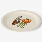 LOVE – Schattigee Pumpkin & Polka Dot Letters Papieren Bordje (Gekanteld)