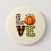 LOVE – Schattigee Pumpkin & Polka Dot Letters Ronde Button 7,6 Cm (Voorkant)