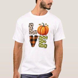 LOVE – Schattigee Pumpkin & Polka Dot Letters T-shirt