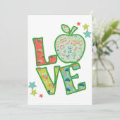 Love School Apple, teruggetrokken naar school Bedankkaart (Staand voorkant)