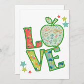Love School Apple, teruggetrokken naar school Bedankkaart (Voorkant / Achterkant)