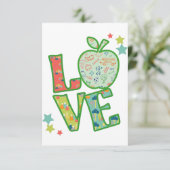 Love School Apple, teruggetrokken naar school Bedankkaart (Staand voorkant)