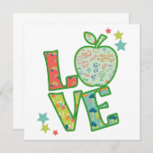 Love School Apple, teruggetrokken naar school Kaart (Voorkant / Achterkant)