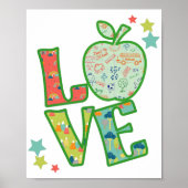 Love School Apple, teruggetrokken naar school Poster (Voorkant)