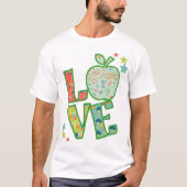 Love School Apple, teruggetrokken naar school T-shirt (Voorkant)