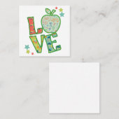 Love School Apple, teruggetrokken naar school Vierkante Visitekaartje (Voorkant / Achterkant)