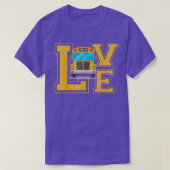 Love School Bus Driver grappige cadeaus voor manne T-shirt (Design voorkant)