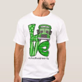 Love School Bus Driver Life Irish Shamrock St Patr T-shirt (Voorkant)