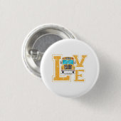Love School Bus Driver Ronde Button 3,2 Cm (Voorkant /achterkant)