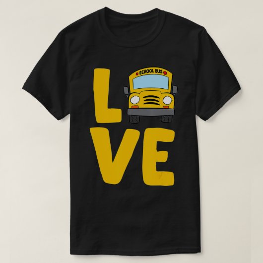 Love School Bus Driver Schoolbus Busdriver  T-shirt (Design voorkant)