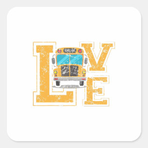 Love School Bus Driver Vierkante Sticker