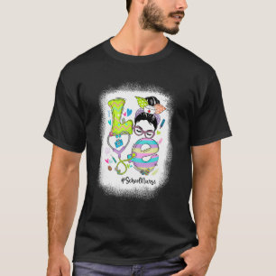 Love School Nurse Messy Bun Stethoscope Funny East T-shirt