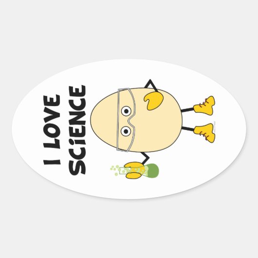 Love Science Ovale Sticker (Voorkant)