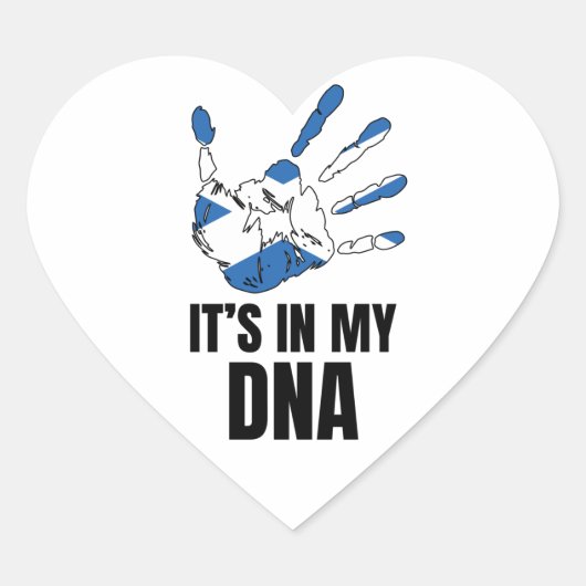 Love Scotland Pride in My DNA Scottish Family Hart Sticker (Voorkant)