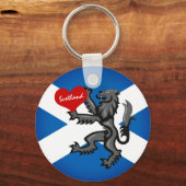Love Scotland, Rampant, Heart & Scottish Flag Sleutelhanger (Achterkant)