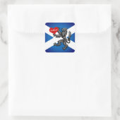 Love Scotland, Rampant, Heart & Scottish Flag Vierkante Sticker (Tas)