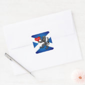 Love Scotland, Rampant, Heart & Scottish Flag Vierkante Sticker (Envelop)