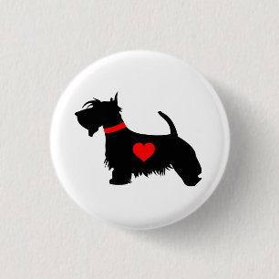 Love Scottie dog pin Button badge