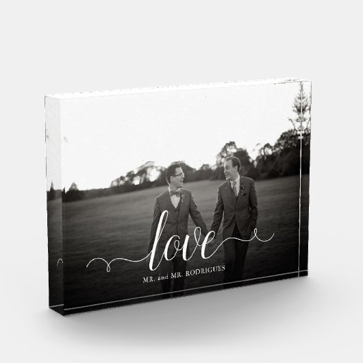 Love Script Afbeelding Simple Calligraphy Gay Wedd Fotoblokken (Links)