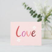 Love Script Design Pinks Reds & White Briefkaart (Staand voorkant)