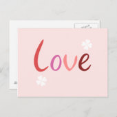 Love Script Design Pinks Reds & White Briefkaart (Voorkant / Achterkant)