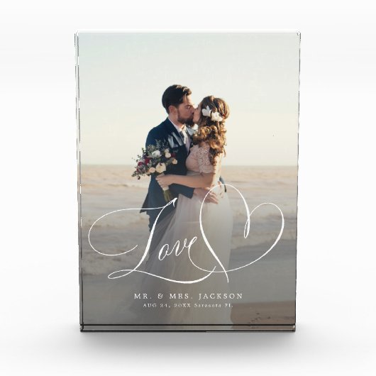 Love script elegante bruiloft foto overlay op maat (Voorkant)