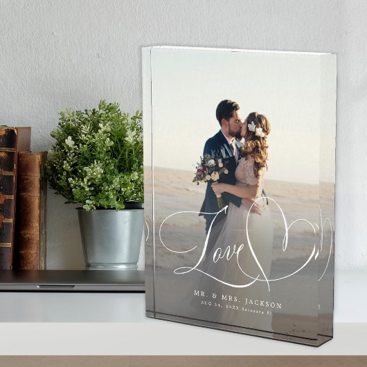 Love script elegante bruiloft foto overlay op maat