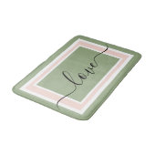 Love Script Geometrisch groen en roze Badmat (Gekanteld)