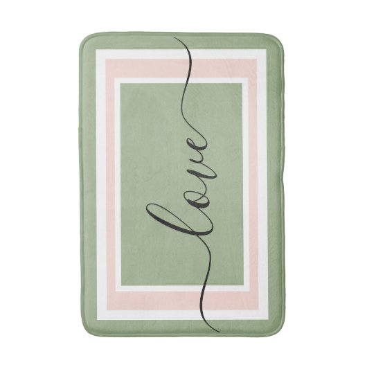Love Script Geometrisch groen en roze Badmat (Voorkant Verticaal)