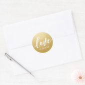 Love Script Gold Favor Sticker with Date (Envelop)