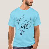 Love Script Graphic T-shirt | Elegante handgeschre (Voorkant)