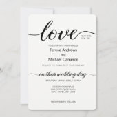 Love Script Grey Minimalistische Christelijke brui Kaart (Voorkant)