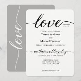 Love Script Grey Minimalistische Christelijke brui Kaart