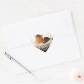 Love Script Heart Pas getrouwd Custom Photo Hart Sticker (Envelop)