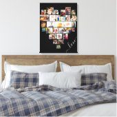 Love Script Heart Shaped 29 Photo Collage Wrapped Canvas Afdruk (Insitu (Slaapkamer))