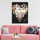 Love Script Heart Shaped 29 Photo Collage Wrapped Canvas Afdruk (Insitu (Woonkamer))