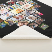Love Script Heart Shaped Photo Collage Black Sherpa Deken (3/4)