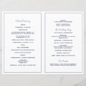 Love Script Heart Wedding Programs Dusty Blue (Achterkant)