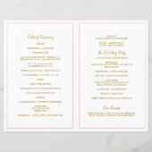 Love Script Heart Wedding Programs Pink & Gold (Achterkant)