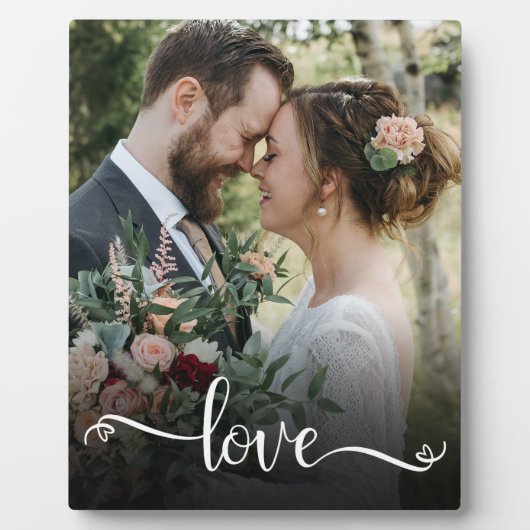 Love Script Huwelijksfoto Plaquette Fotoplaat (Voorkant)