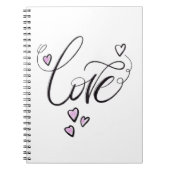 Love Script Journal | Minimalistisch hart spiraal  Notitieboek (Voorkant)
