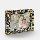 LOVE Script Overlay Leopard Animal Patroon Fotoblokken (Links)